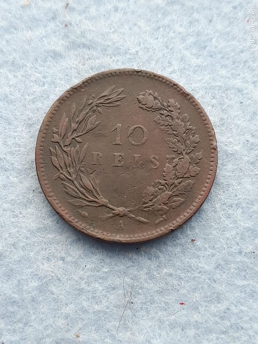 Moedas antigas da Europa: Portugal. 10 Reis. A&ntilde;o 1892.