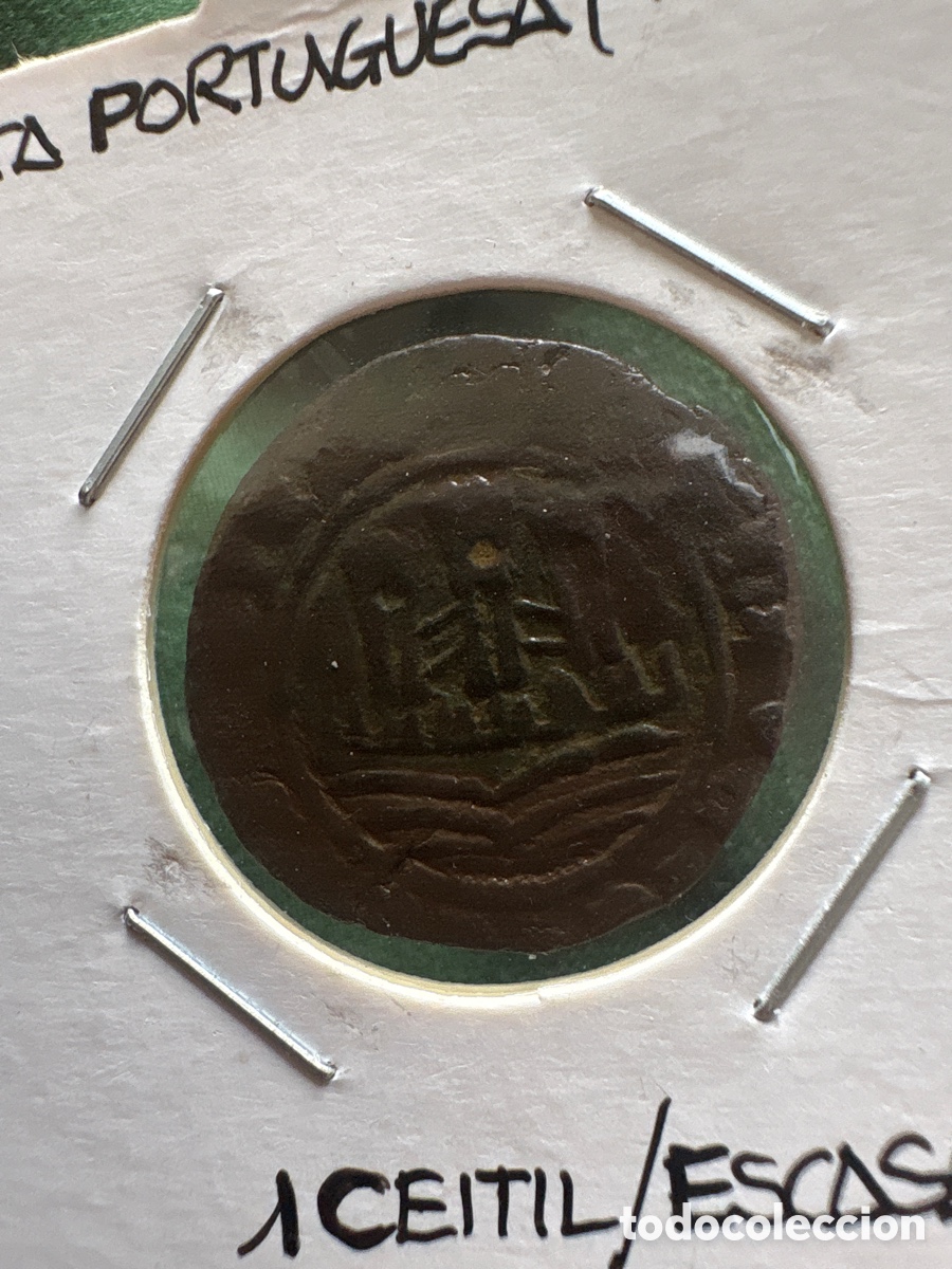 Moedas antigas da Europa: Moneda 1/2 Ceitil, Ceuta Portuguesa 1450-1470 escasa (A15)
