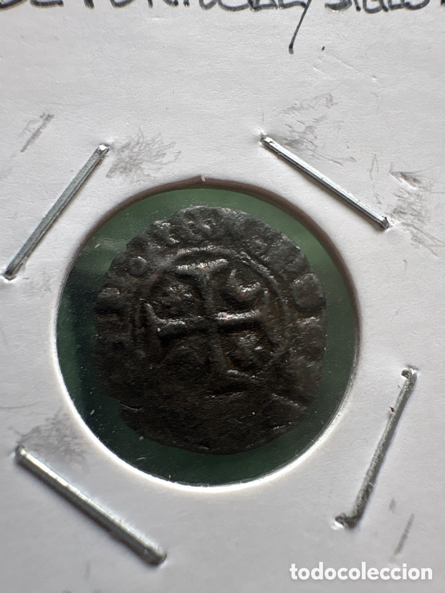 Moedas antigas da Europa: Moneda 1/4 Tostao, Siglo XIV, Dinis de Portugal (A15)