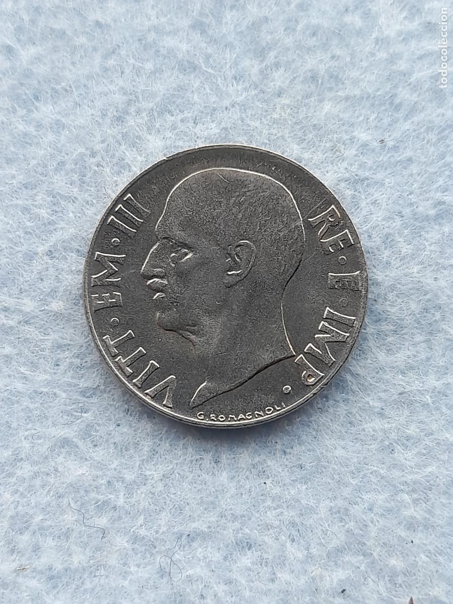 Moedas antigas da Europa: Italia. 20 C&eacute;ntimos. A&ntilde;o 1942. Sin circular.