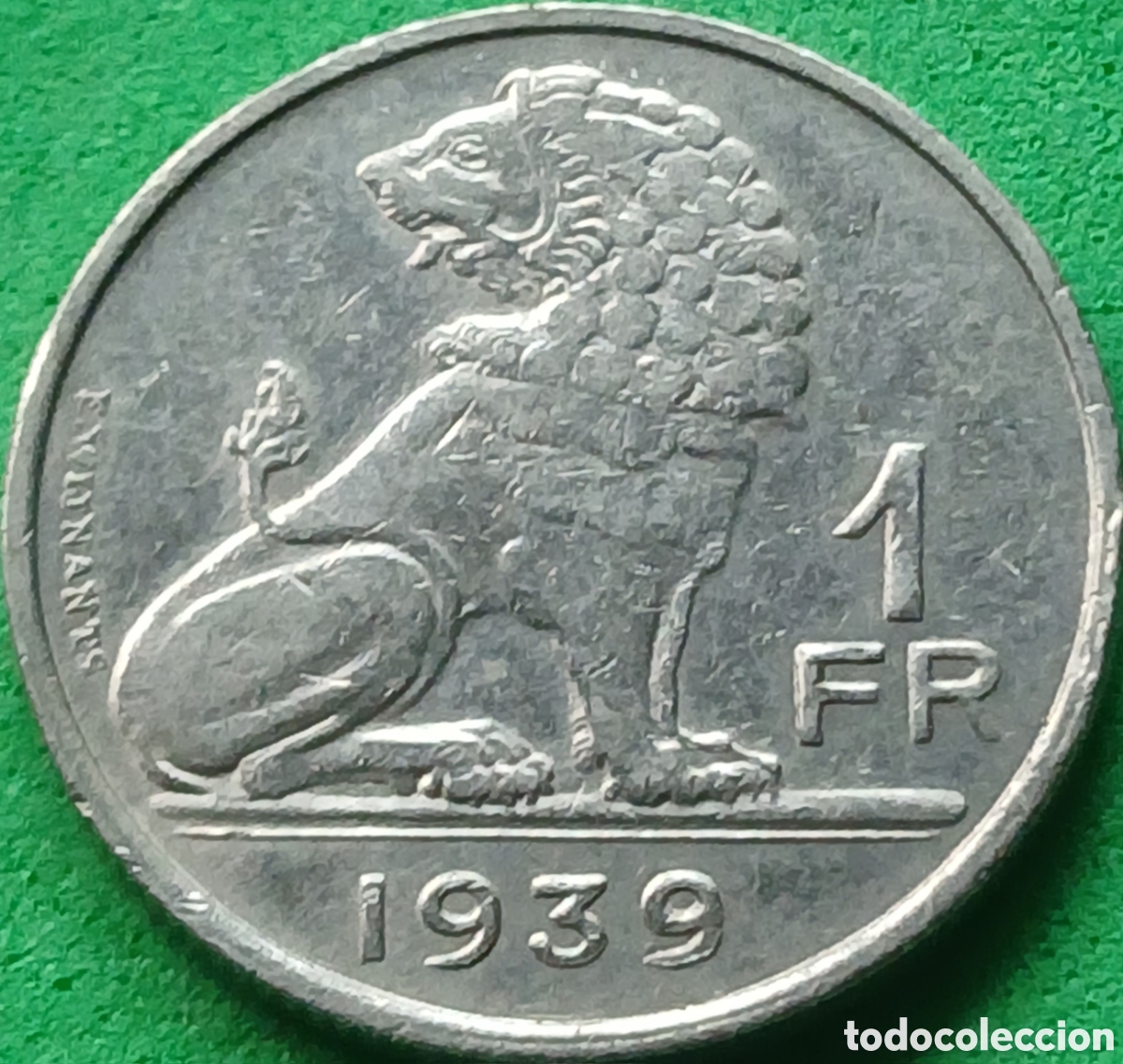 Monedas antiguas de Europa: B&eacute;lgica 1 franco 1939 km#120 Belgie-Belgique