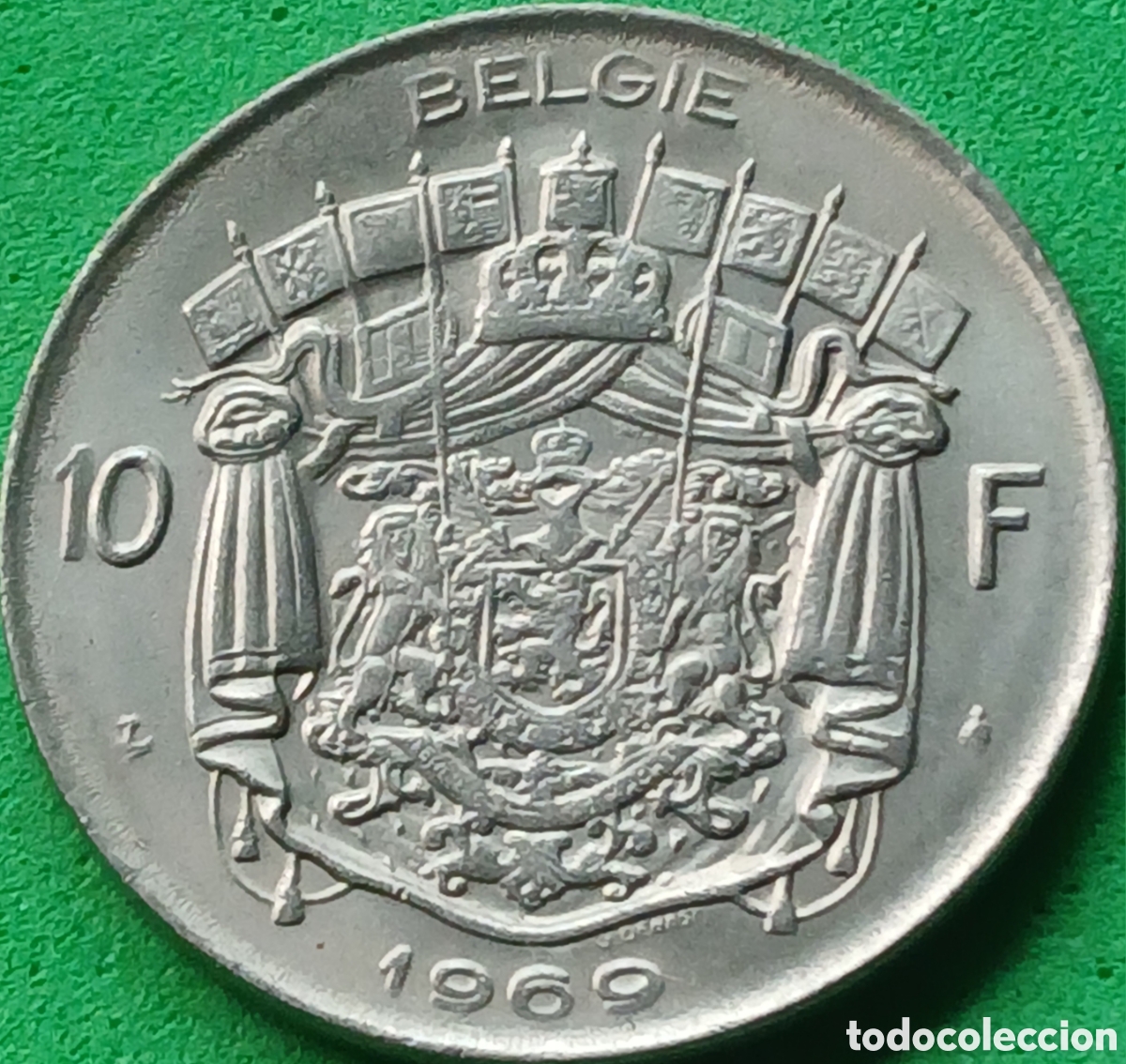 Monedas antiguas de Europa: B&eacute;lgica 10 francos 1969 km#156 Belgie