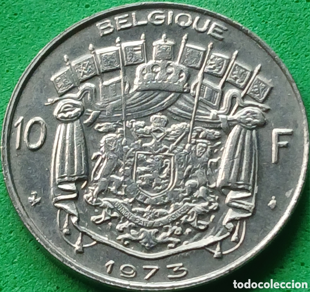 Monedas antiguas de Europa: B&eacute;lgica 10 francos 1973 km#155 Belgique