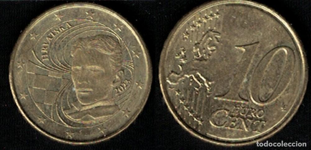 Monedas antiguas de Europa: Croacia 2023 Pi&egrave;ce de Monnaie 10 centimes euro Nikola Tesla portrait RP663