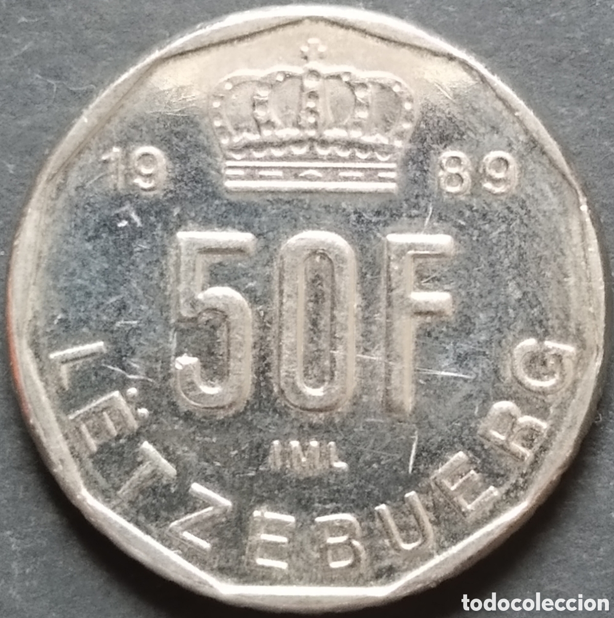 Moedas antigas da Europa: MONEDA - LUXEMBURGO 50 FRANCOS 1989