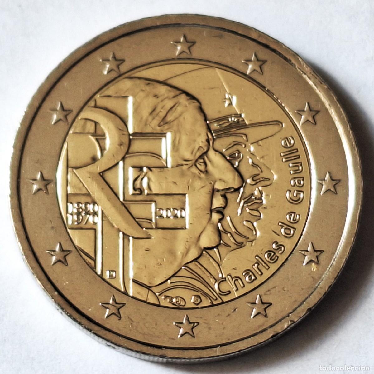 Monedas antiguas de Europa: FRANCIA - MONEDA CONMEMORATIVA DE 2 EUROS DEL A&Ntilde;O 2020 - 50 A&Ntilde;OS MUERTE DE GAULLE - BIEN CONSERVADA
