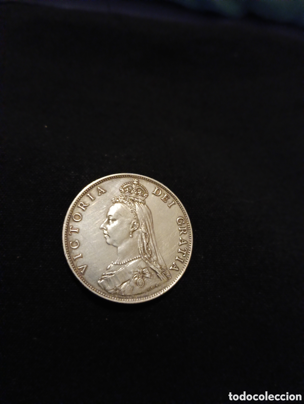 Monedas antiguas de Europa: Moneda de Plata - Doble Flor&iacute;n 1887 Reina Victoria (Reino Unido) -