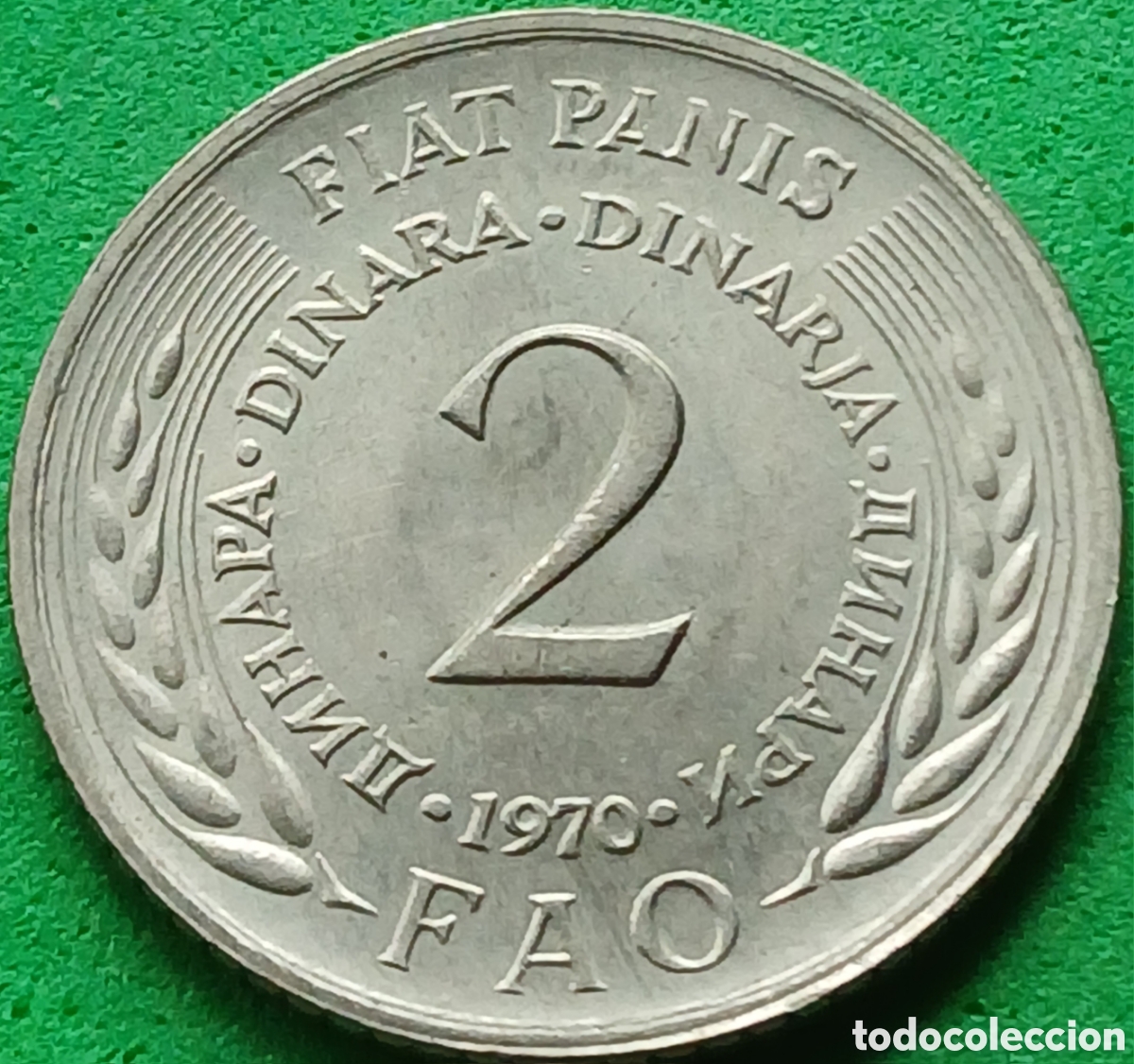 Monedas antiguas de Europa: Yugoslavia 2 dinares 1970 km#55 FAO