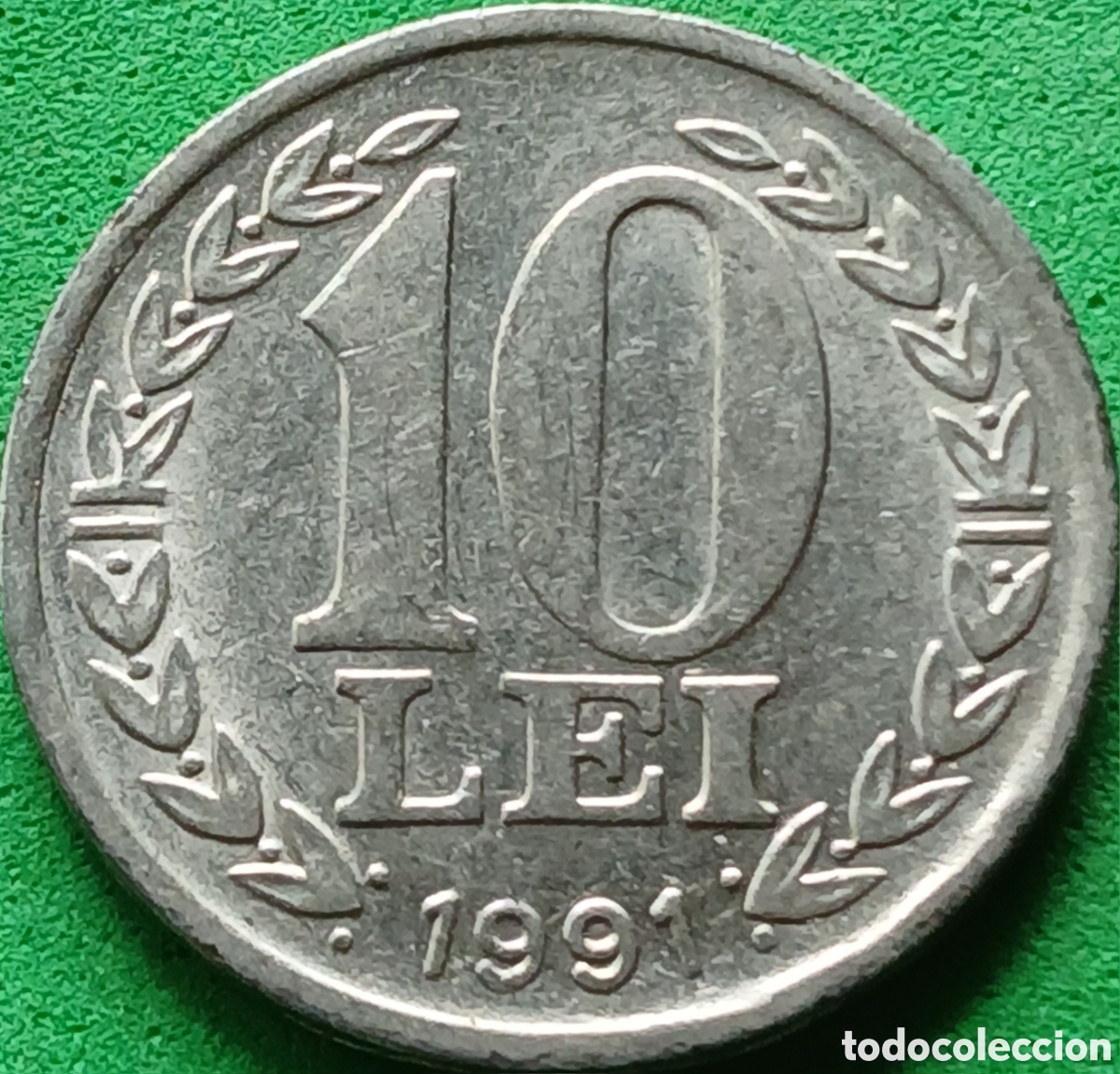 Monedas antiguas de Europa: Ruman&iacute;a 10 lei 1991 km#108