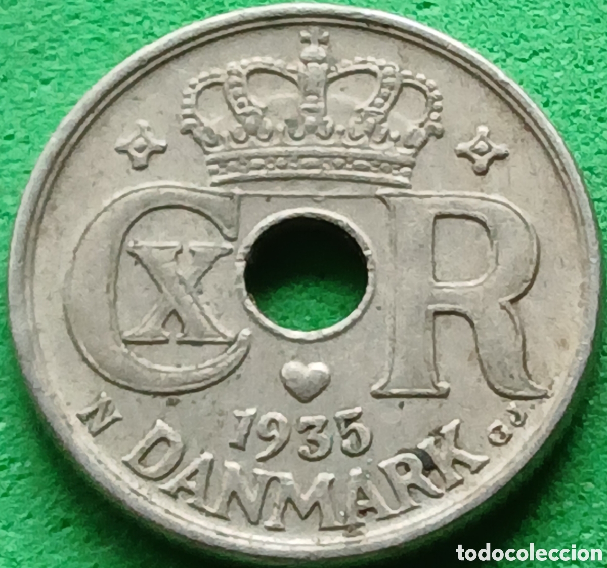Monedas antiguas de Europa: Dinamarca 10 ore 1935 km#822