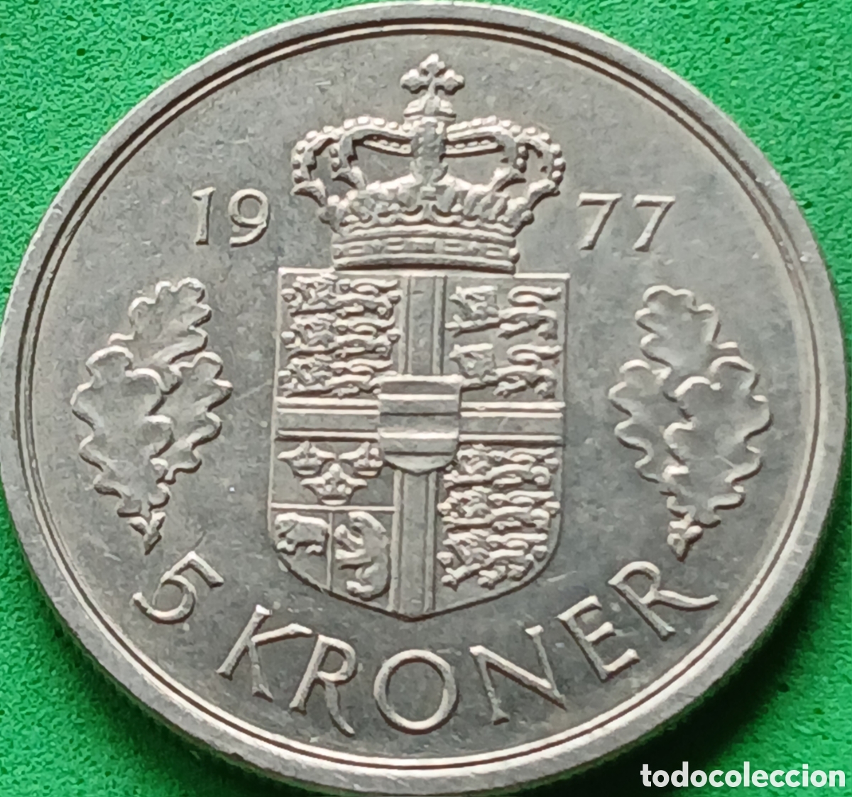 Monedas antiguas de Europa: Dinamarca 5 coronas 1977 km#863