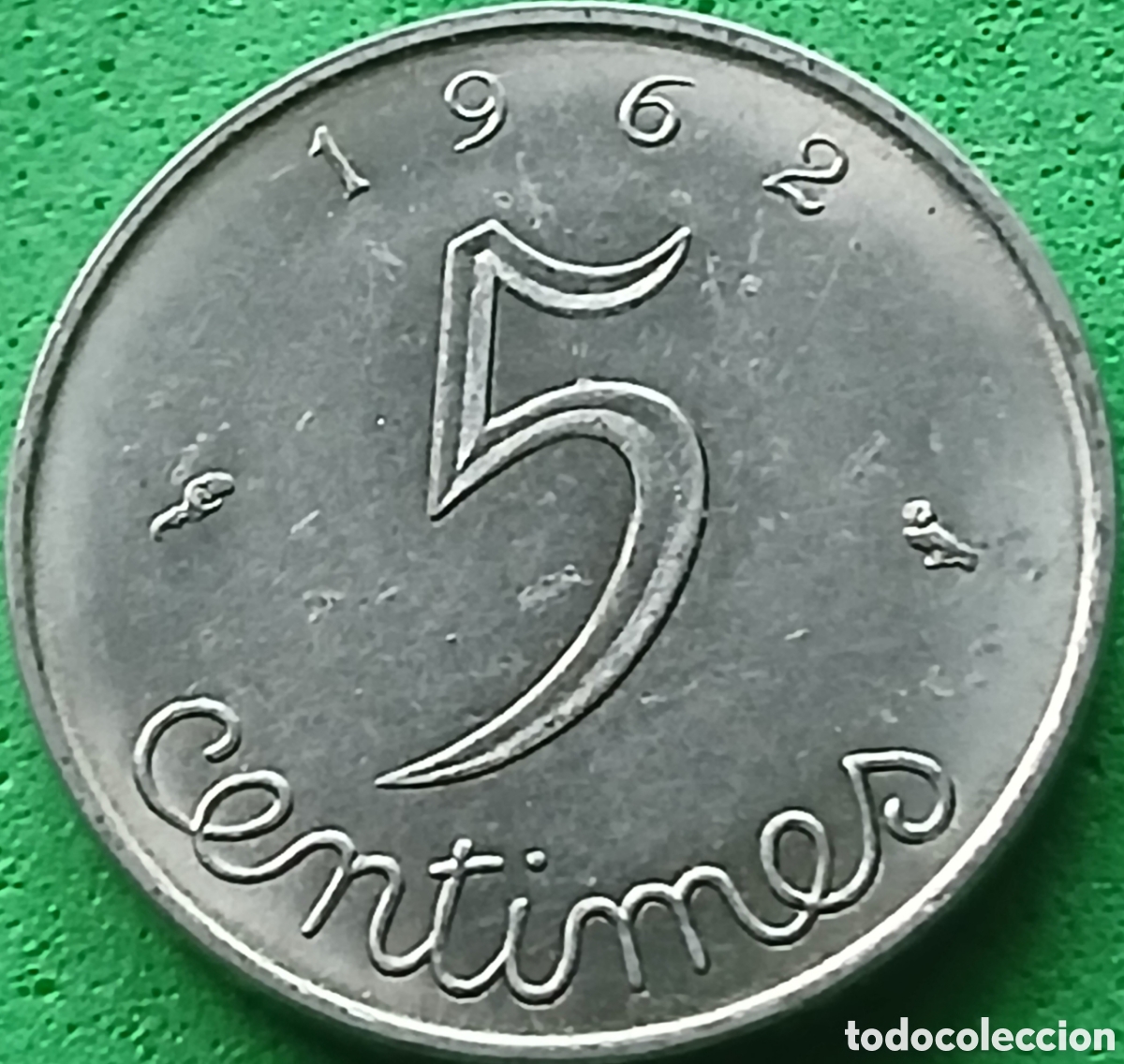 Monedas antiguas de Europa: Francia 5 c&eacute;ntimos 1962 km#927