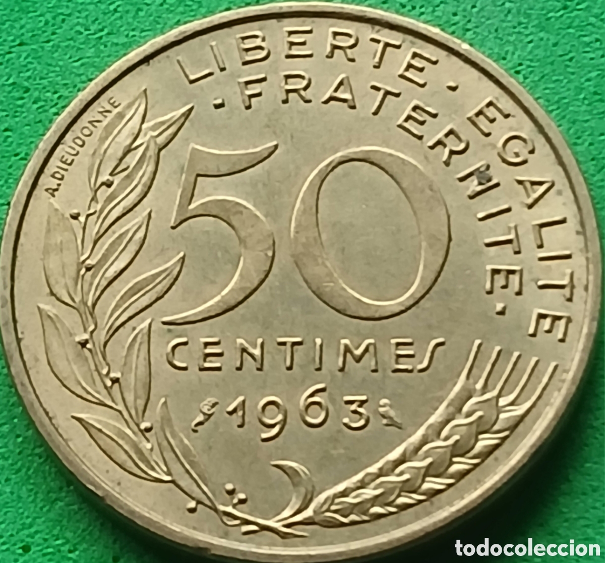 Monedas antiguas de Europa: Francia 50 c&eacute;ntimos 1963 km#939