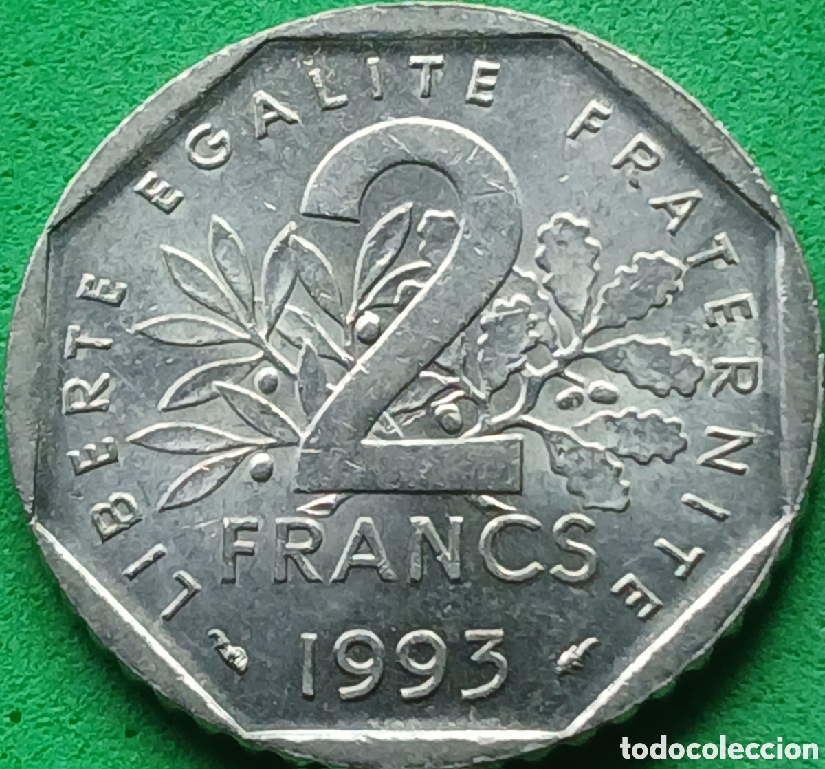 Monedas antiguas de Europa: Francia 2 francos 1993 km#1062 Resistencia Nacional