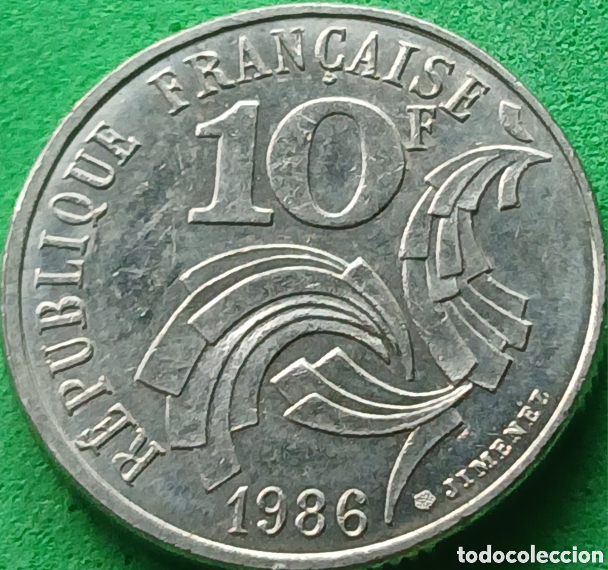 Monedas antiguas de Europa: Francia 10 francos 1986 km#959 Libertad, Igualdad, Fraternidad