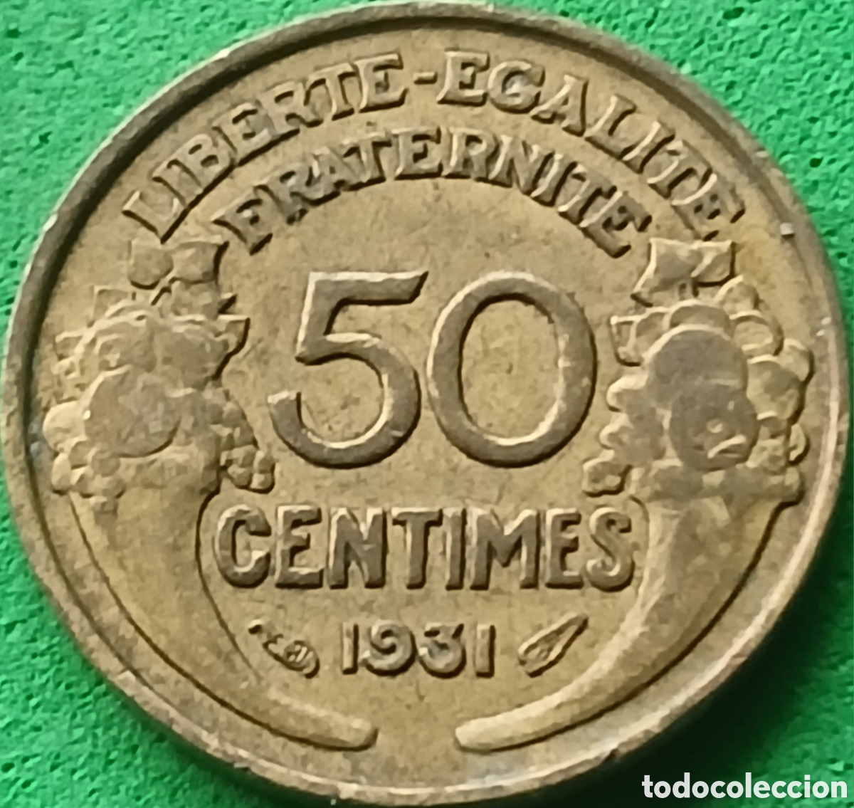 Monedas antiguas de Europa: Francia 50 c&eacute;ntimos 1931 km#894