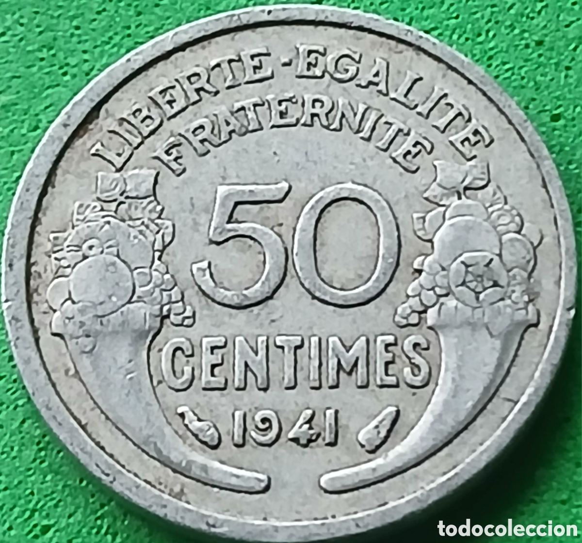 Monedas antiguas de Europa: Francia 50 c&eacute;ntimos 1941 km#894a
