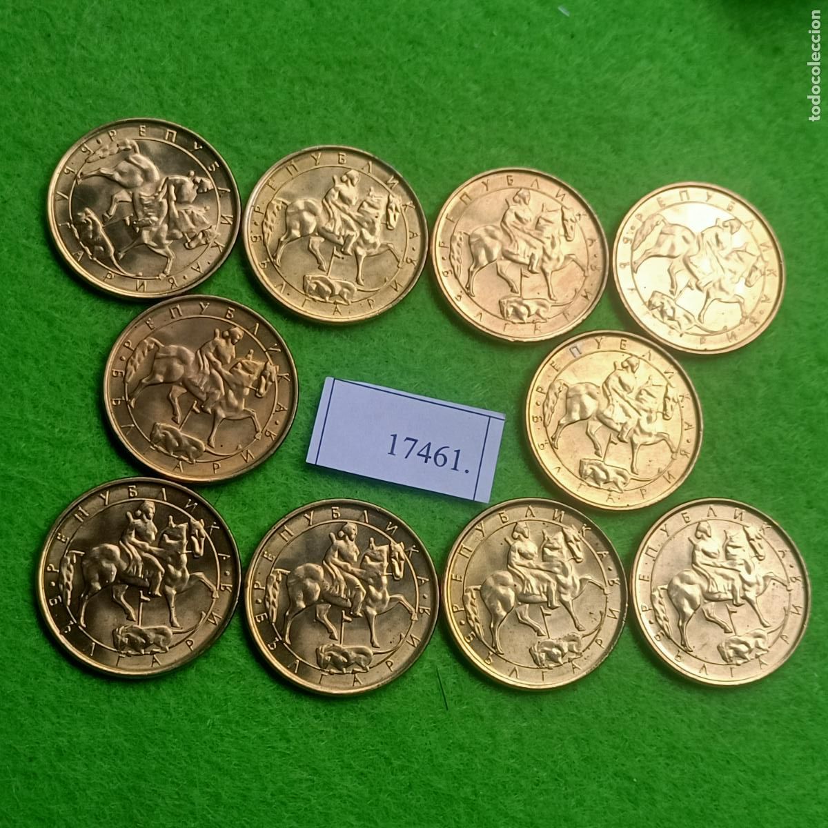 Monedas antiguas de Europa: Lote 10 monedas Bulgaria 2 leba 1992, lev, 17461