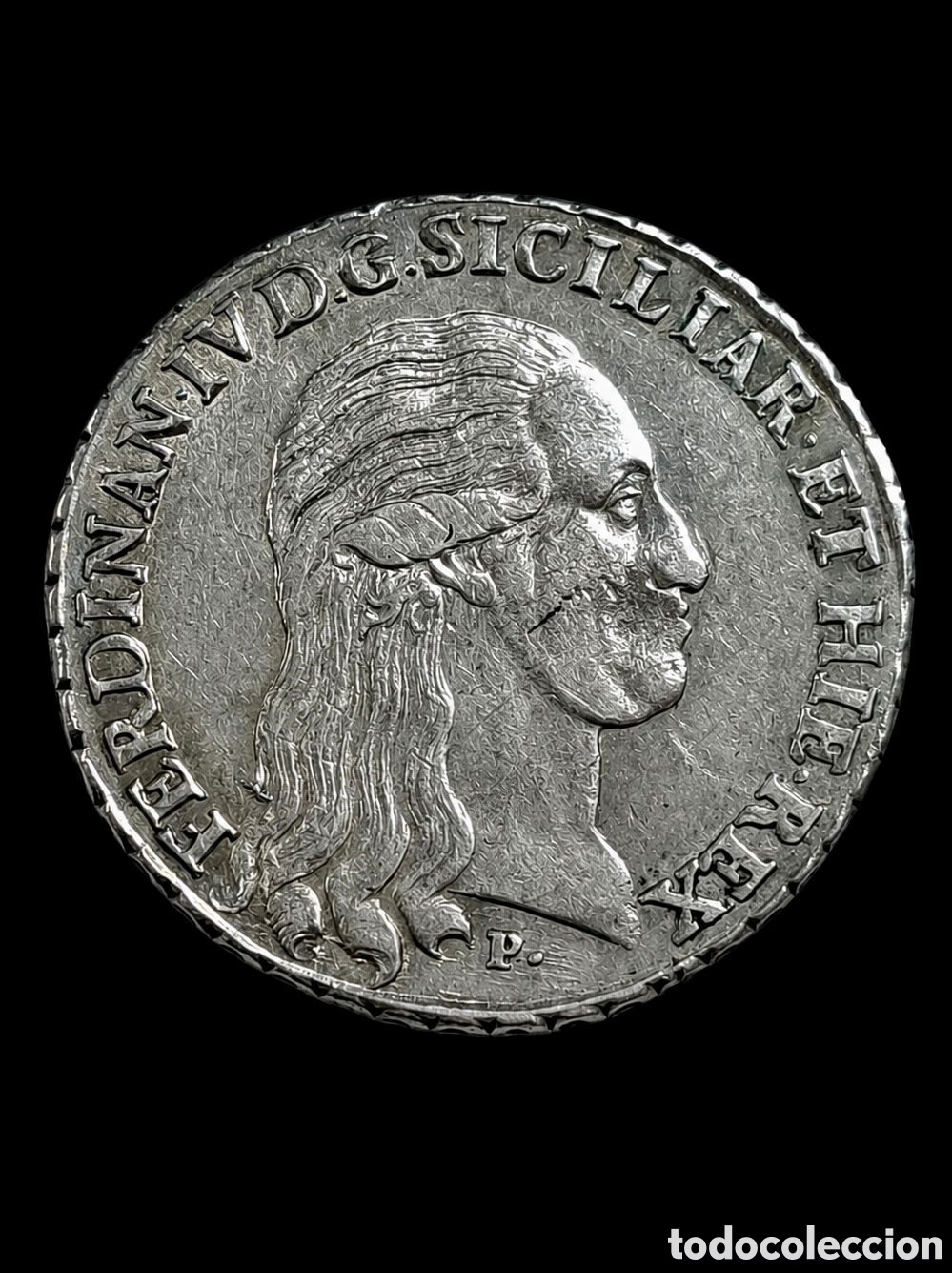 Monedas antiguas de Europa: Piastra de 120 granas de plata reinado de Fernando IV a&ntilde;o 1796 acu&ntilde;ada en Napoles