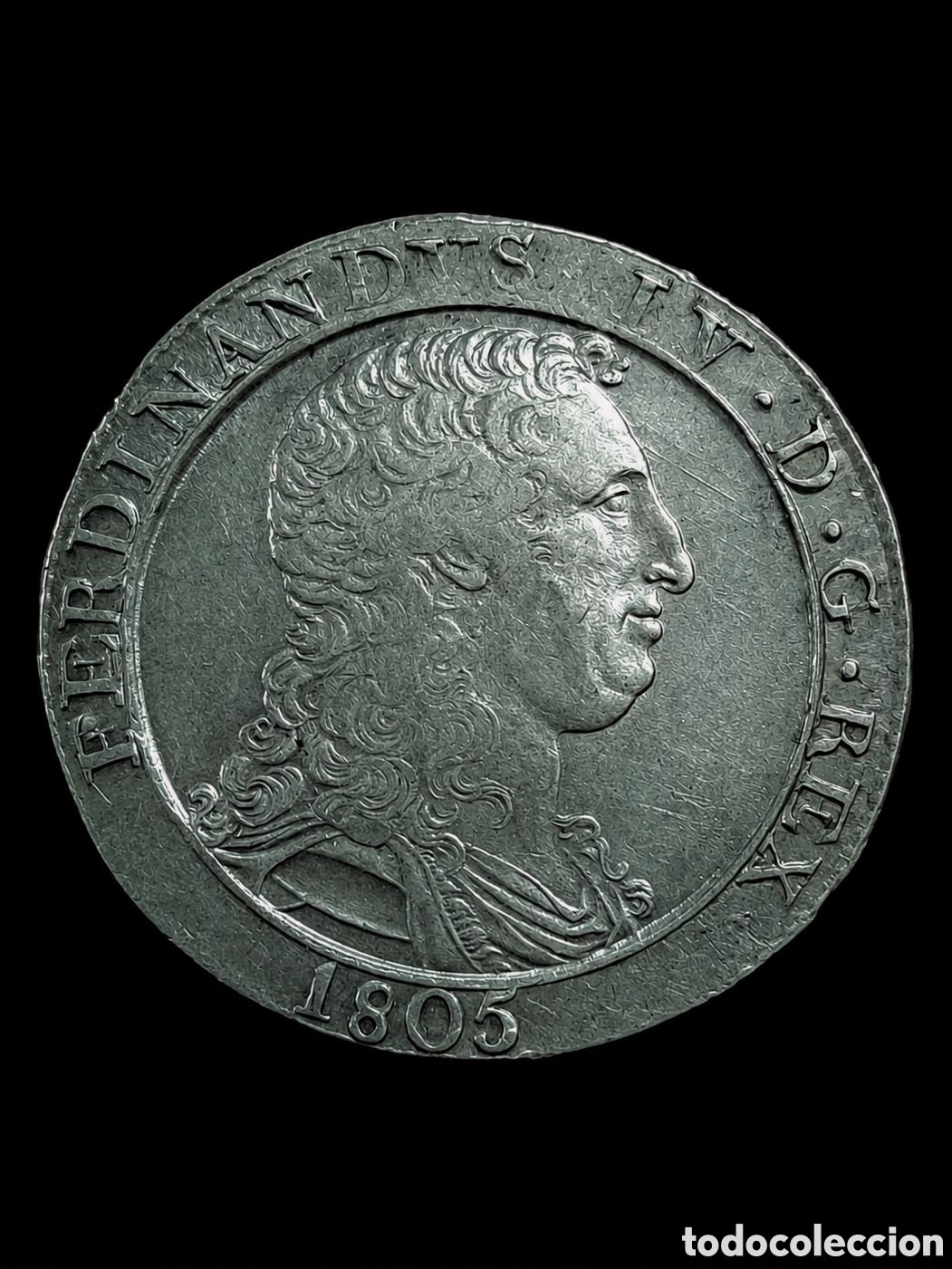 Monedas antiguas de Europa: Piastra de 120 granas de plata reinado de Fernando IV a&ntilde;o 1805 acu&ntilde;ada en Napoles