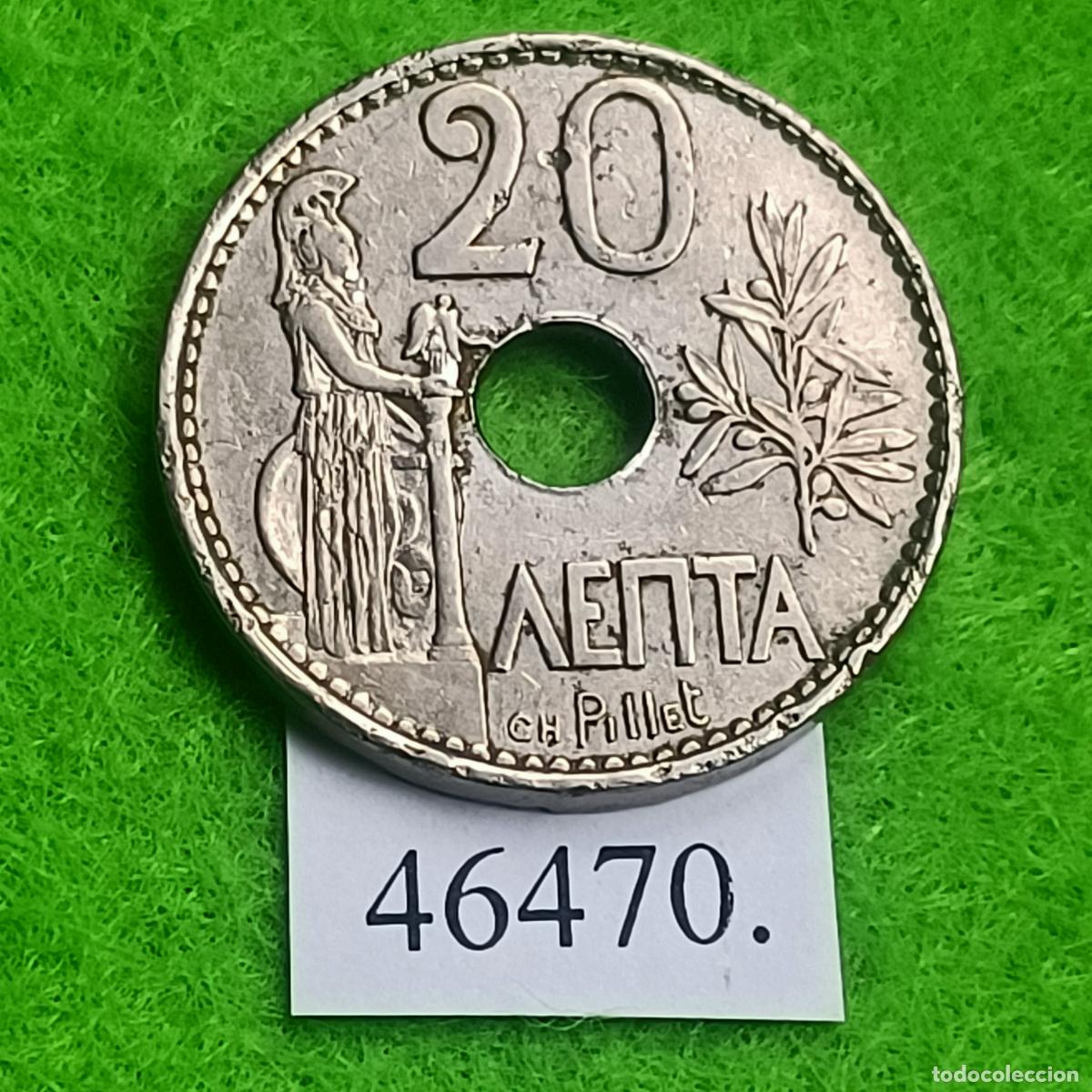 Monedas antiguas de Europa: Grecia 20 lepta 1912