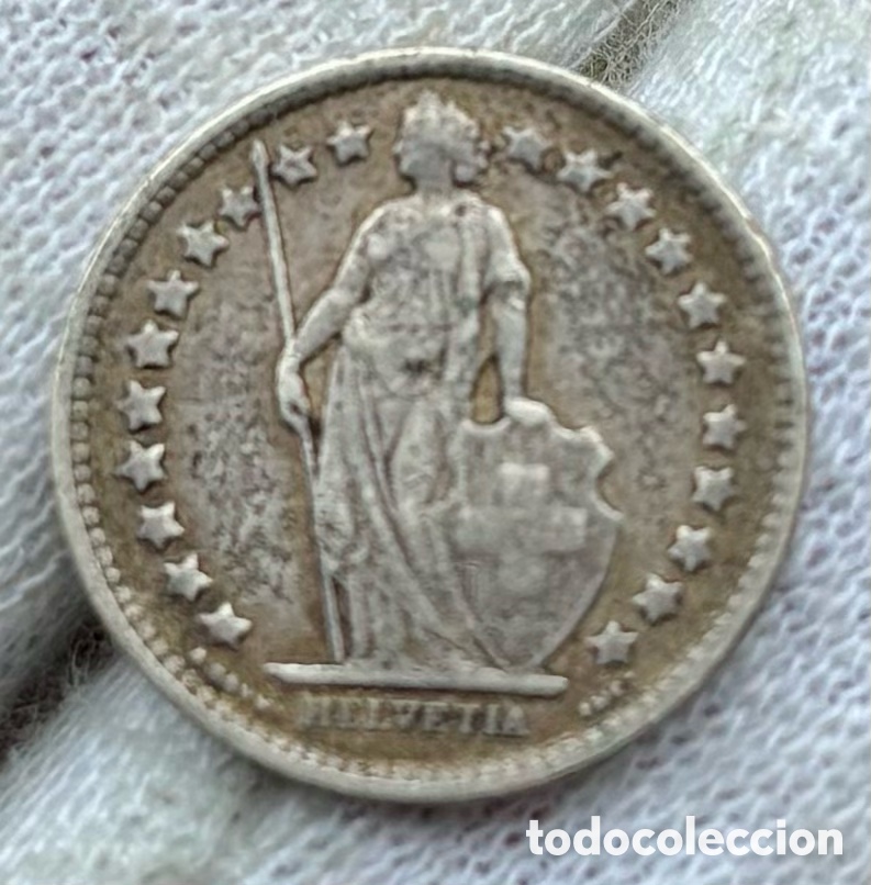 Monedas antiguas de Europa: Moneda PLATA SUIZA 1/2 Franco 1920