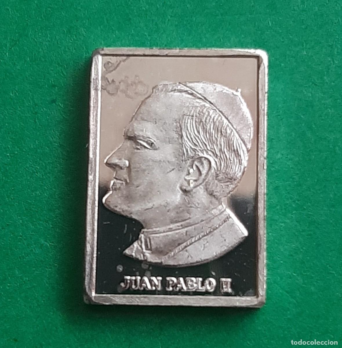 Monedas antiguas de Europa: ❤(LINGOTE PLATA 0.999)❤(1,90 GRAMOS) LINGOTE PLATA PURA(AIDIP) JUAN PABLO II