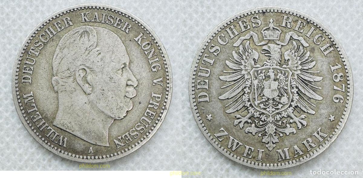 Monedas antiguas de Europa: 5387 ALEMANIA 1876 ALEMANIA 2 MARCOS PREUSSEN 1876 B