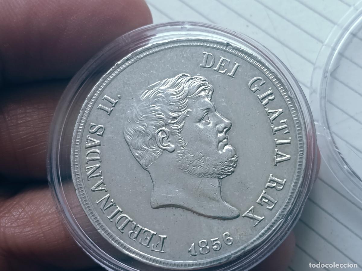 Monedas antiguas de Europa: Italia Estados, N&aacute;poles y Sicilia, excelente 120 grana de plata 1856, Ferdinandus II