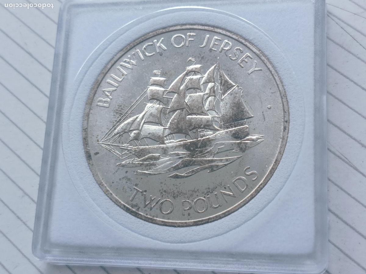 Monedas antiguas de Europa: REINO UNIDO, JERSEY 2 LIBRAS DE PLATA 1972