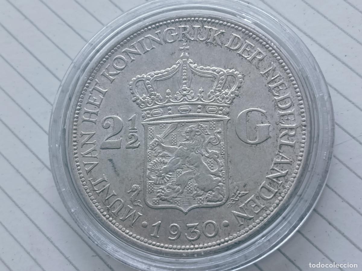 Monedas antiguas de Europa: HOLANDA, 2 1/2 GUDDEN, 1930, PLATA