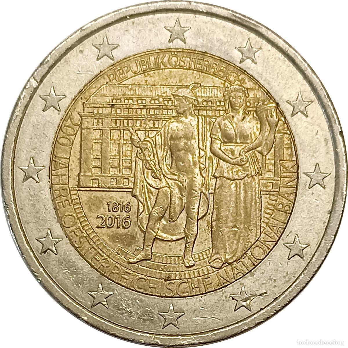 Monedas antiguas de Europa: Austria. 2 euros 2016, conmemorativo 200&ordm; aniversario-Banco Nacional. KM# 3248. (177).