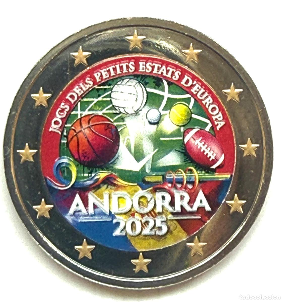 Monedas antiguas de Europa: ANDORRA 2 euro 2025 Juegos peque&ntilde;os estados multicolor 2 &euro;