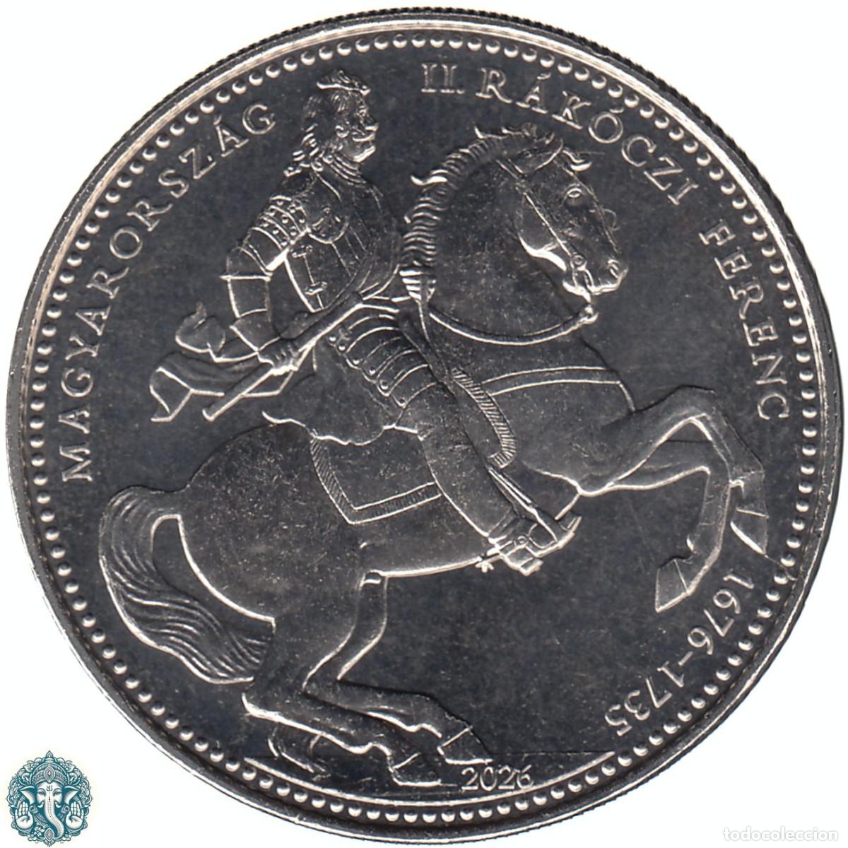 Monedas antiguas de Europa: HUNGR&Iacute;A 50 Forint 2026 350 Aniversario Nacimiento de Francisco II R&aacute;k&oacute;czi KM#-