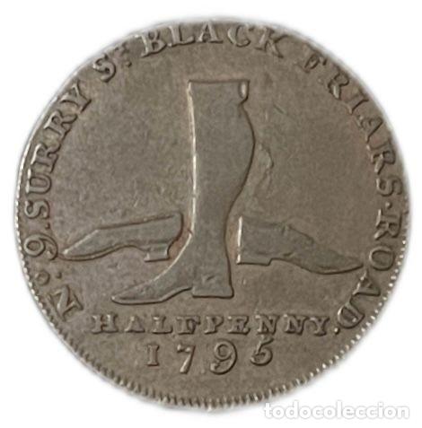 Monedas antiguas de Europa: INGLATERRA. 1/2 PENNY TOKEN. 1.795. GUESTS PATENT BOOTS & SHOES