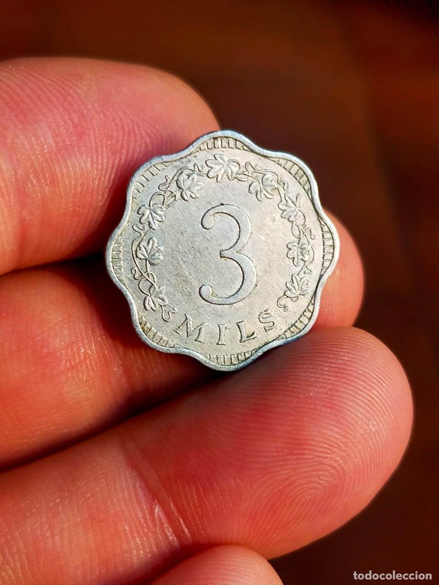 Monedas antiguas de Europa: MONEDA DE 3 TRES MILS MALTA 1972 BUENA CONSERVACION