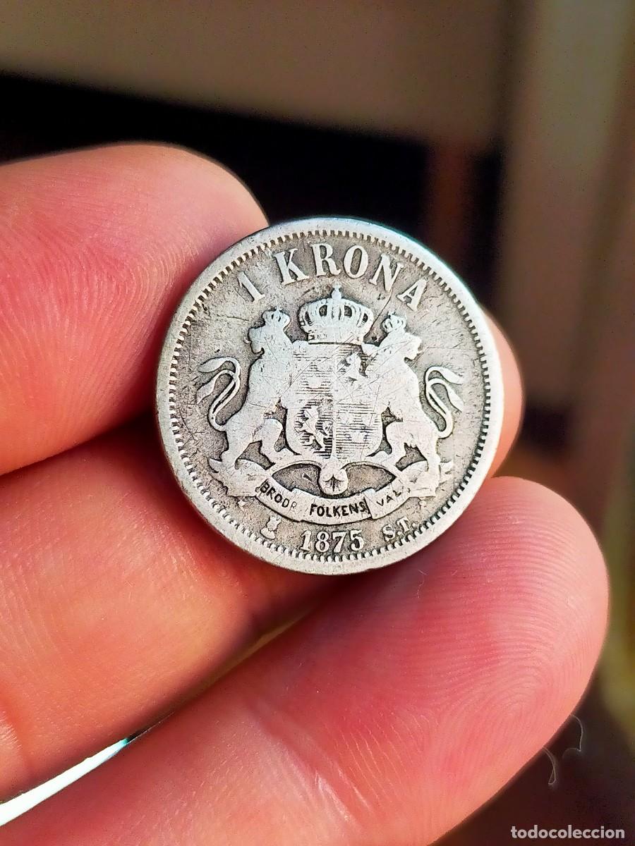 Monedas antiguas de Europa: MONEDA DE 1 UNA CORONA KRONA SUECIA 1875 BUENA CONSERVACION PLATA OSCAR II