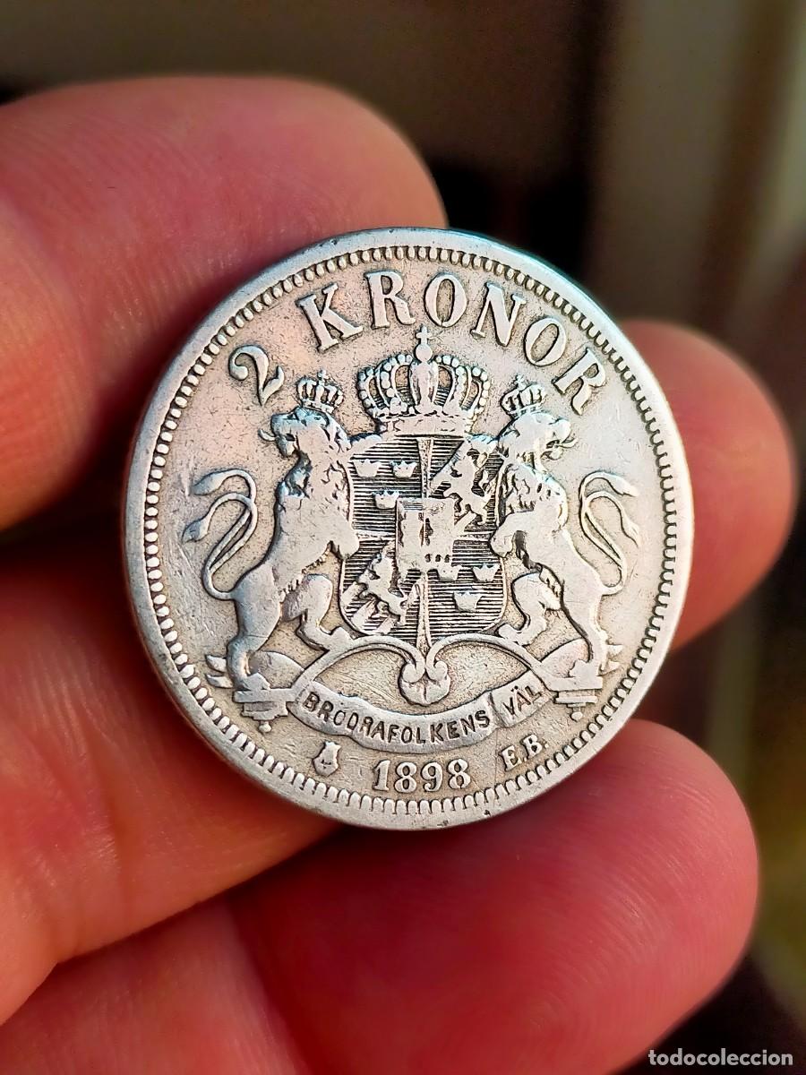 Monedas antiguas de Europa: MONEDA DE 2 DOS CORONAS KRONOR SUECIA 1898 BUENA CONSERVACION PLATA OSCAR II