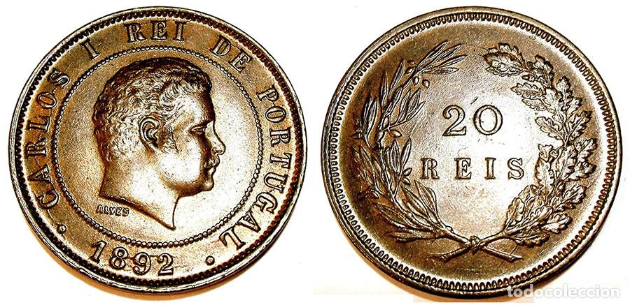Monnaies anciennes de Europe: PORTUGAL - 20 REIS - 1892 - MS60/NO CIRCULADA