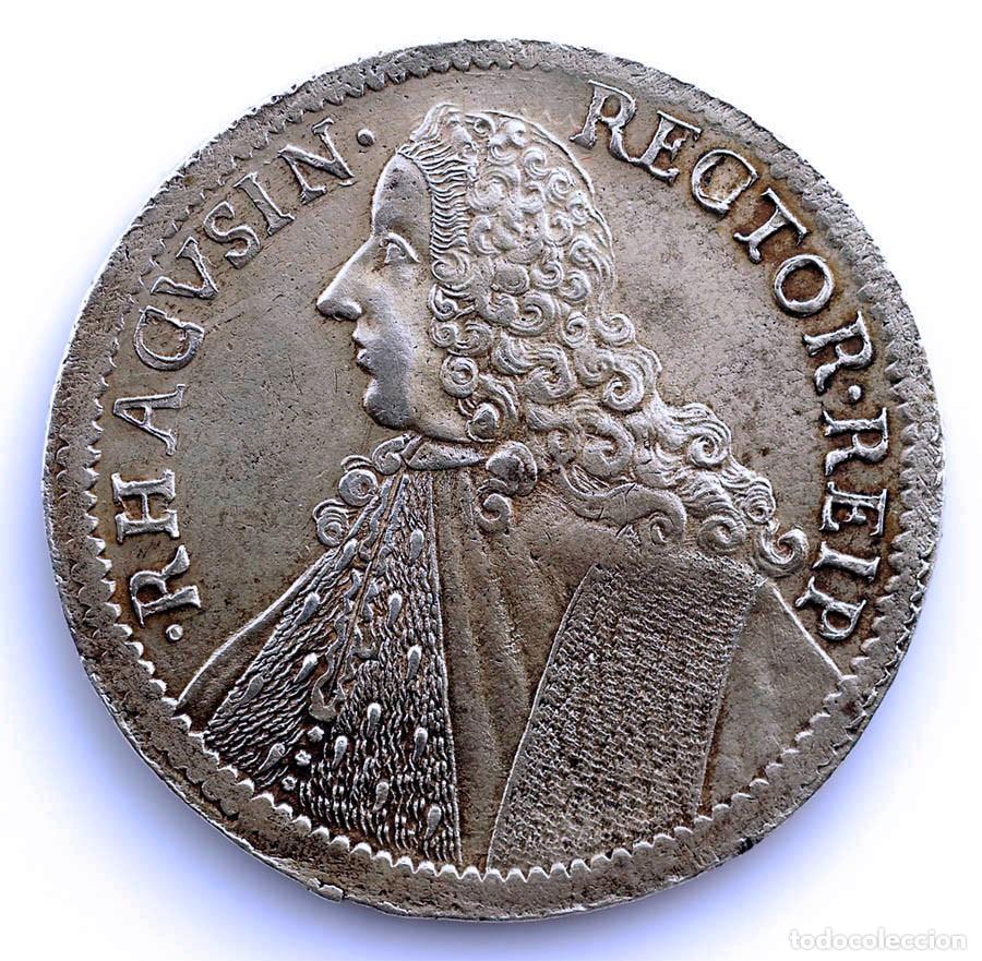 Monedas antiguas de Europa: SC-Rep&uacute;blica de Ragusa. Talero del Rector 1761 EBC-/XF-. Plata 28,39 g. ESCASA