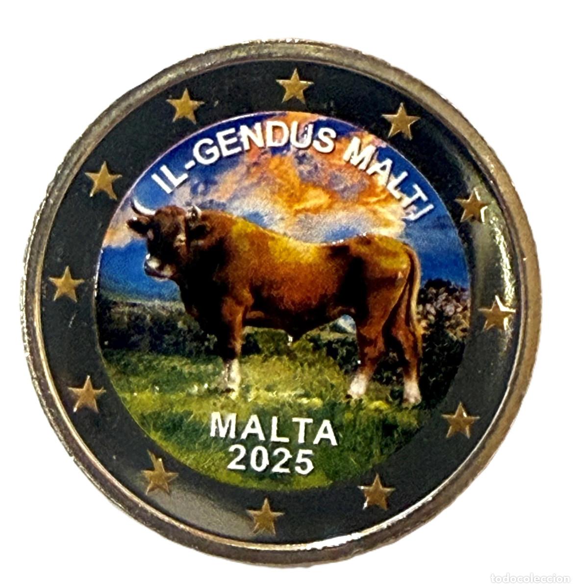 Monedas antiguas de Europa: MALTA 2 euro 2025 EL BUEY MALTES - multicolor