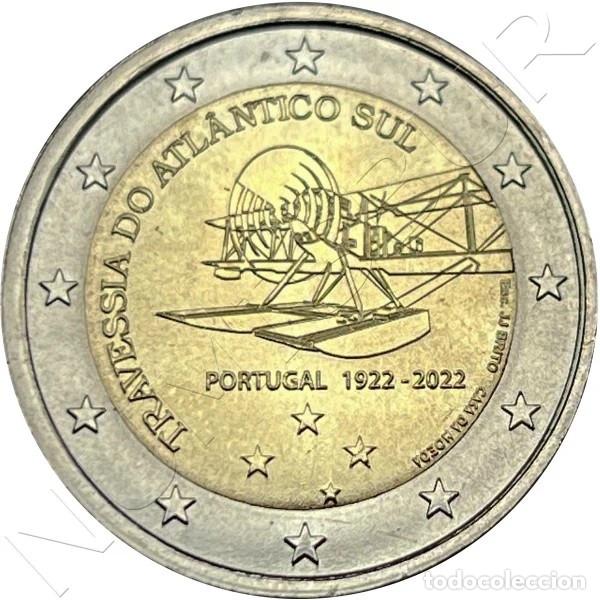 Monedas antiguas de Europa: PORTUGAL 2 euros 2022 - Primera traves&iacute;a a&eacute;rea Atl&aacute;ntico Sur S/C