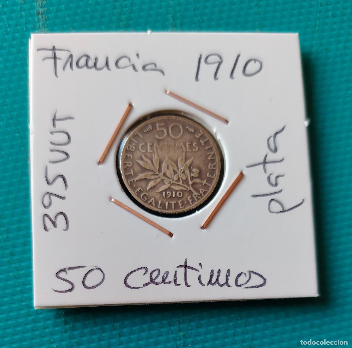 Monedas antiguas de Europa: MONEDA DE FRANCIA - 50 CENTIMOS DE PLATA - A&Ntilde;O 1910 - 395VUT