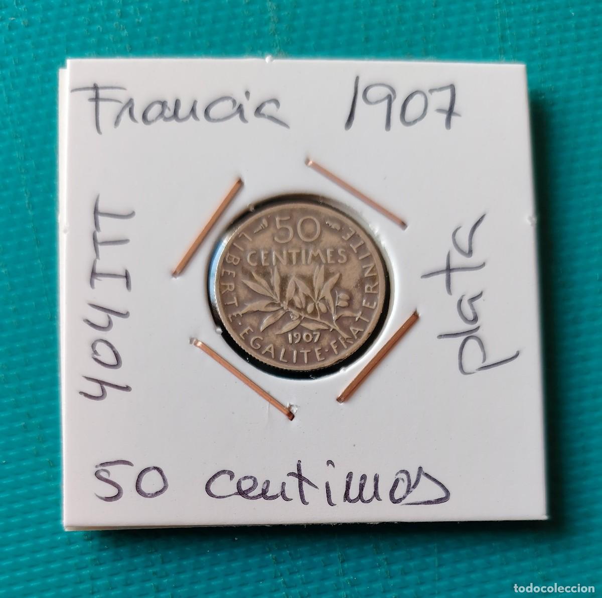 Monedas antiguas de Europa: MONEDA DE FRANCIA - 50 CENTIMOS DE PLATA - A&Ntilde;O 1907 - 404ITT