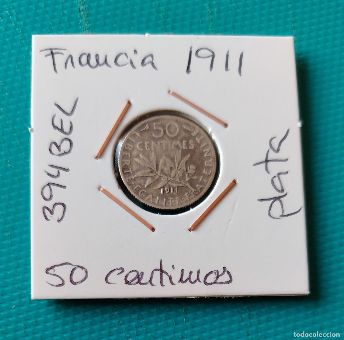 Monedas antiguas de Europa: MONEDA DE FRANCIA - 50 CENTIMOS DE PLATA - A&Ntilde;O 1911 - 394BEL
