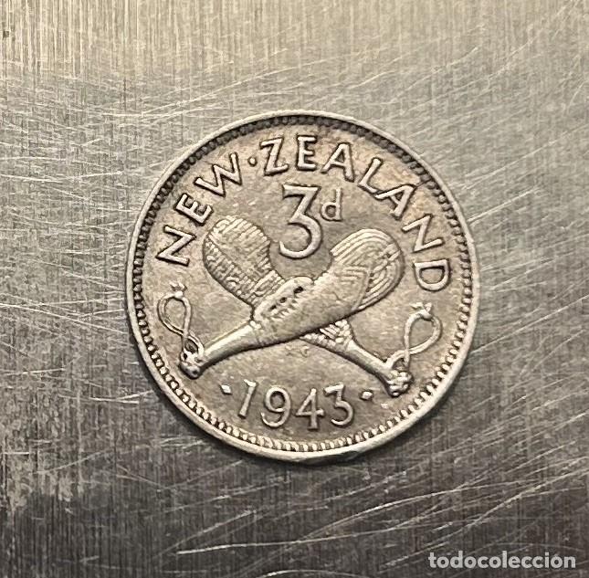 Monedas antiguas de Europa: 3 PENCE 1943 NUEVA ZELANDA. PLATA