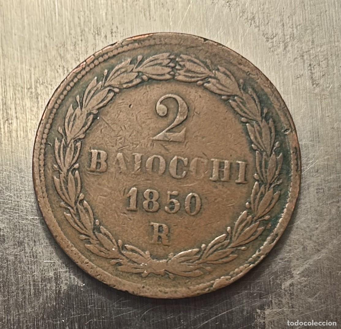 Monedas antiguas de Europa: 2 BAIOCCHI 1850 LOS ESTADOS PONTIFICIOS. CECA R