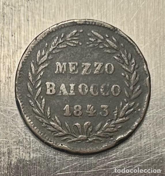 Monedas antiguas de Europa: 1/2 DE BAIOCCO 1843 LOS ESTADOS PONTIFICIOS. CECA R