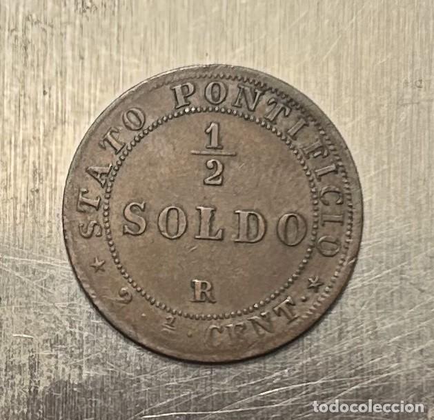 Monedas antiguas de Europa: 1/2 DE SOLDO 1867 LOS ESTADOS PONTIFICIOS. CECA R