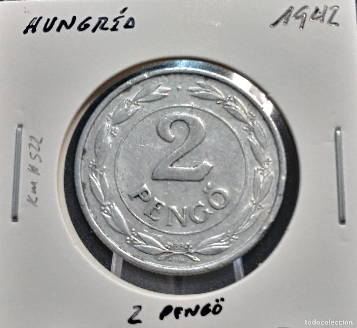 Monedas antiguas de Europa: HUNGR&Iacute;A 2 PENGO 1942 KM#522 MBC.